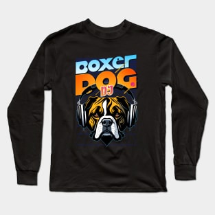 DJ Boxer Dog Long Sleeve T-Shirt